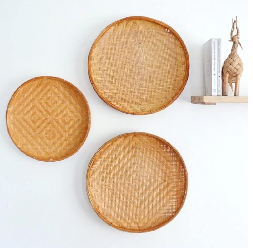 Dala, Rice Stone Separator, Kula, Fine Quality And Handmade Original Assam Bamboo Dala/Dagra||,Manual Weaver Tray For Home Décor And Kitchen Use (Dia 13.5) - Round, Brown