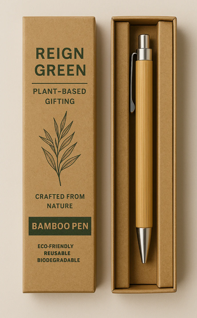 Eco-Friendly Bamboo Pen in Kraft Box – Reusable & Biodegradable Corporate Gift
